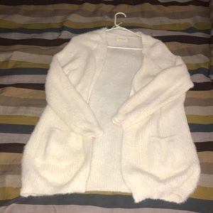 fuzzy cardigan